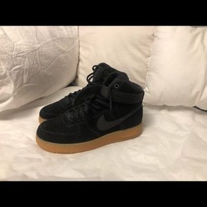Black suede Air Force 1